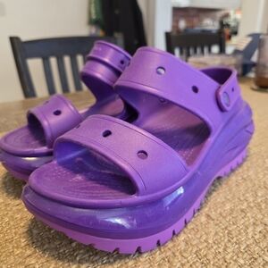Purple Platform Croc Sandals
